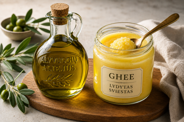 Ghi sviestas ghee ar augalinis aliejus kuo jie skiriasi ir ka geriau rinktis