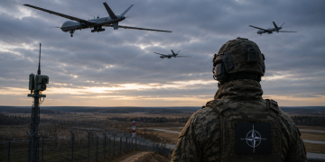 NATO ruosia nauja gynybos linija prie Rusijos ir Baltarusijos pasitelks tukstancius DI valdomu dronu